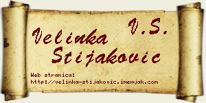 Velinka Stijaković vizit kartica